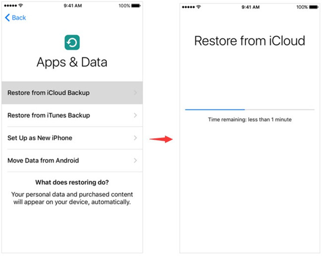 ripristinare dal backup icloud