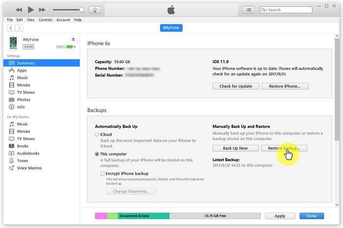 restaurar ipad desde copia de seguridad de itunes