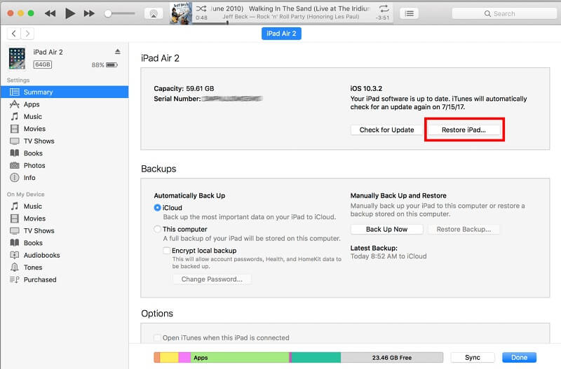 restore ipad dengan dan tanpa itunes 3