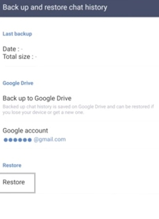 restore line chat history with google drive 3