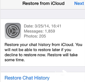 restore line chat history with iCloud 3