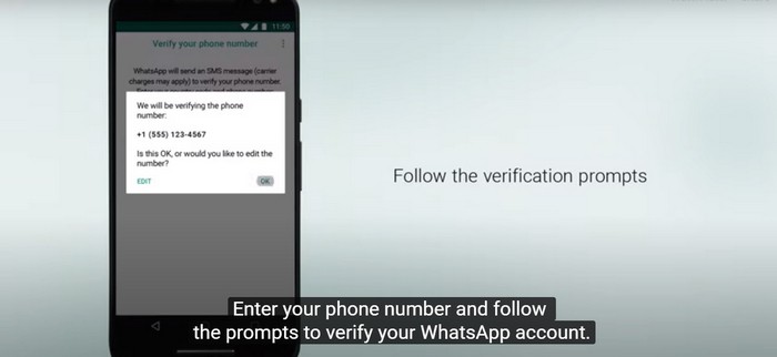 restaurer la sauvegarde de WhatsApp vérifier le numéro de téléphone