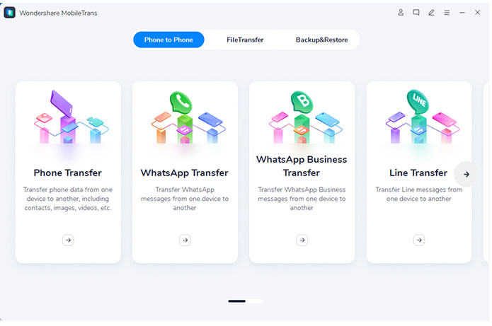 Inicio de transferencia de WhatsApp mobiletrans