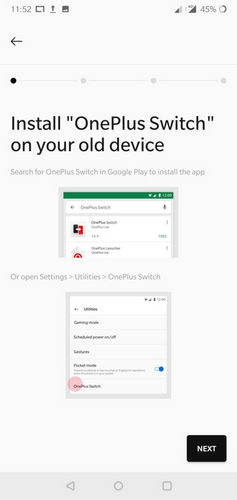 samsung auf oneplus Datentransfer 3