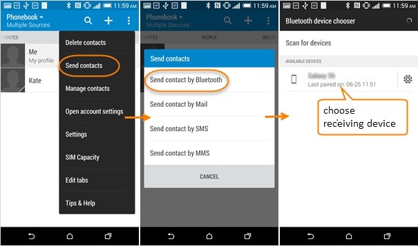 Acepta los datos entrantes en tu dispositivo de destino