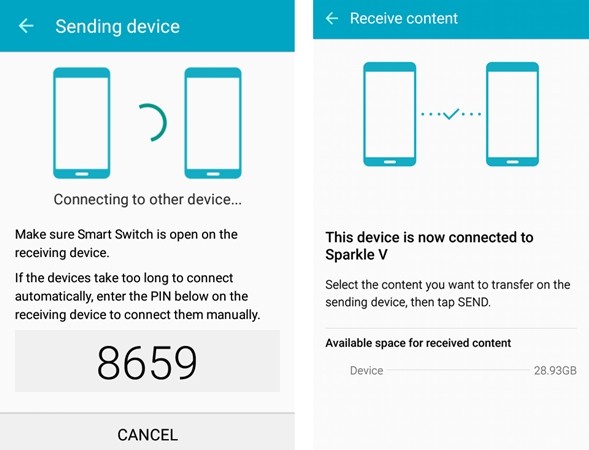 transferência de contatos entre dispositivos Samsung - 7