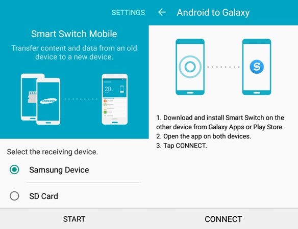 Transferência de dados de Samsung para Samsung - 7