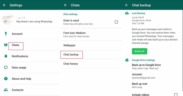 حفظ النسخة الاحتياطية من whatsapp محلياً