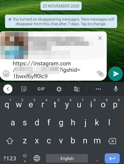 How to Share Instagram Profile Link on WhatsApp