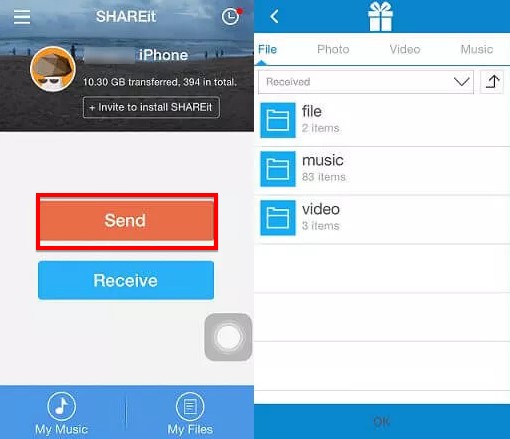 shareit transferência 02