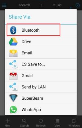 المشاركة بواسطة bluetooth