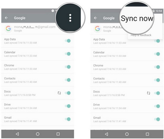 synchroniser-données-google-android