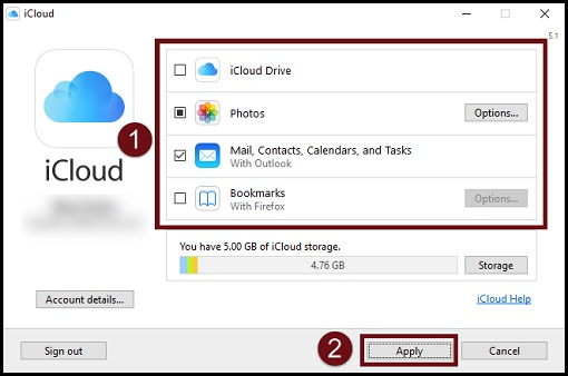 syncing icloud in outlook for mac