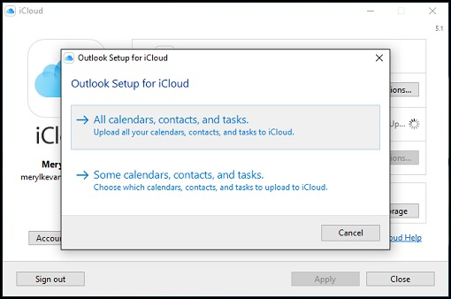 مزامنة تقويم iCloud مع Outlook 