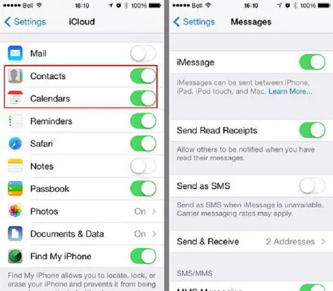 sync icloud with iphone