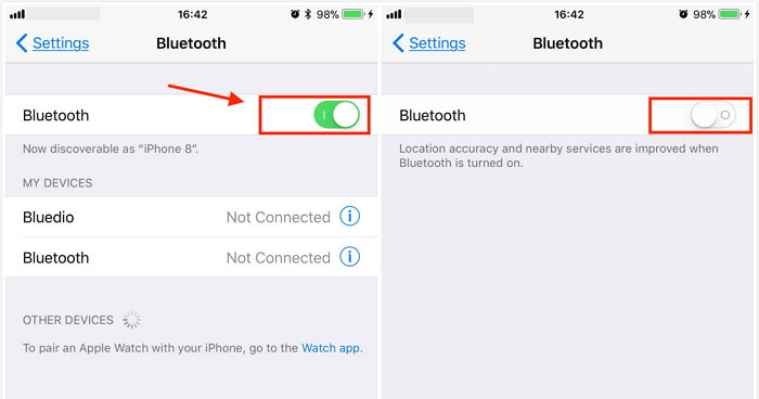 sincronizar iphone en ipad usando bluetooth
