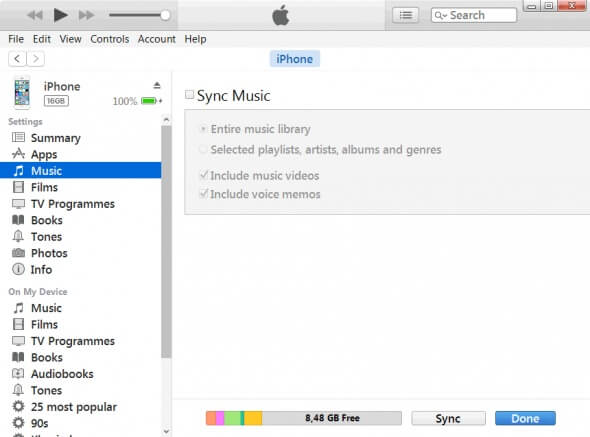 sincronizar o iPod com o iTunes 13