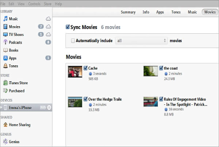 synchroniser les films avec itunes