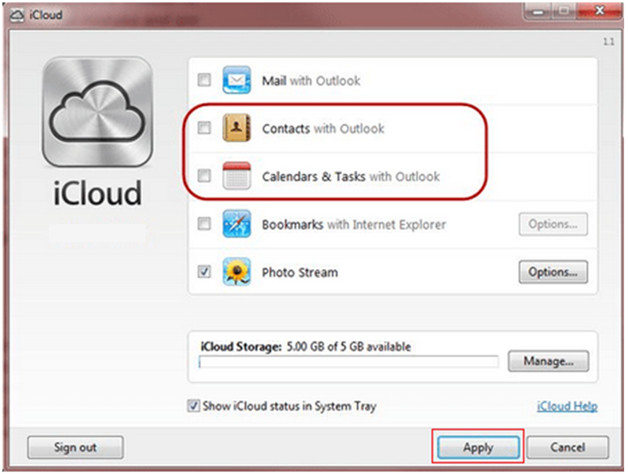 Sincronizar los contactos de Outlook con el iPhone con iCloud