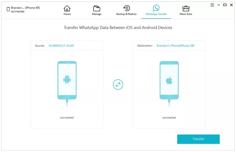 icarefone whatsapp transfer android to iphone