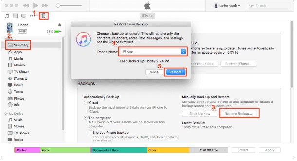 نقل التطبيقات itunes 02