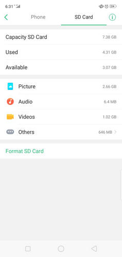 transferir aplicativos para cartão SD no oppo A3s 05 