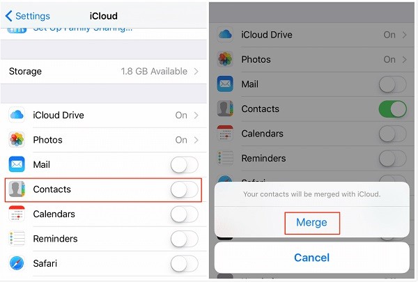 transfer contacts iphone to ipad 