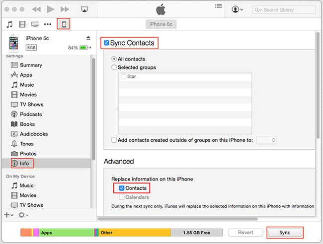 transférer les contacts sans icloud 4