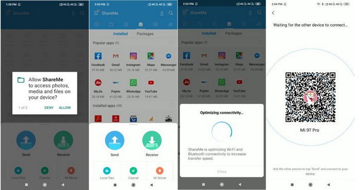 transferindo dados de huawei para xiaomi 4