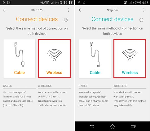 transfer data from xperia to xperia 4