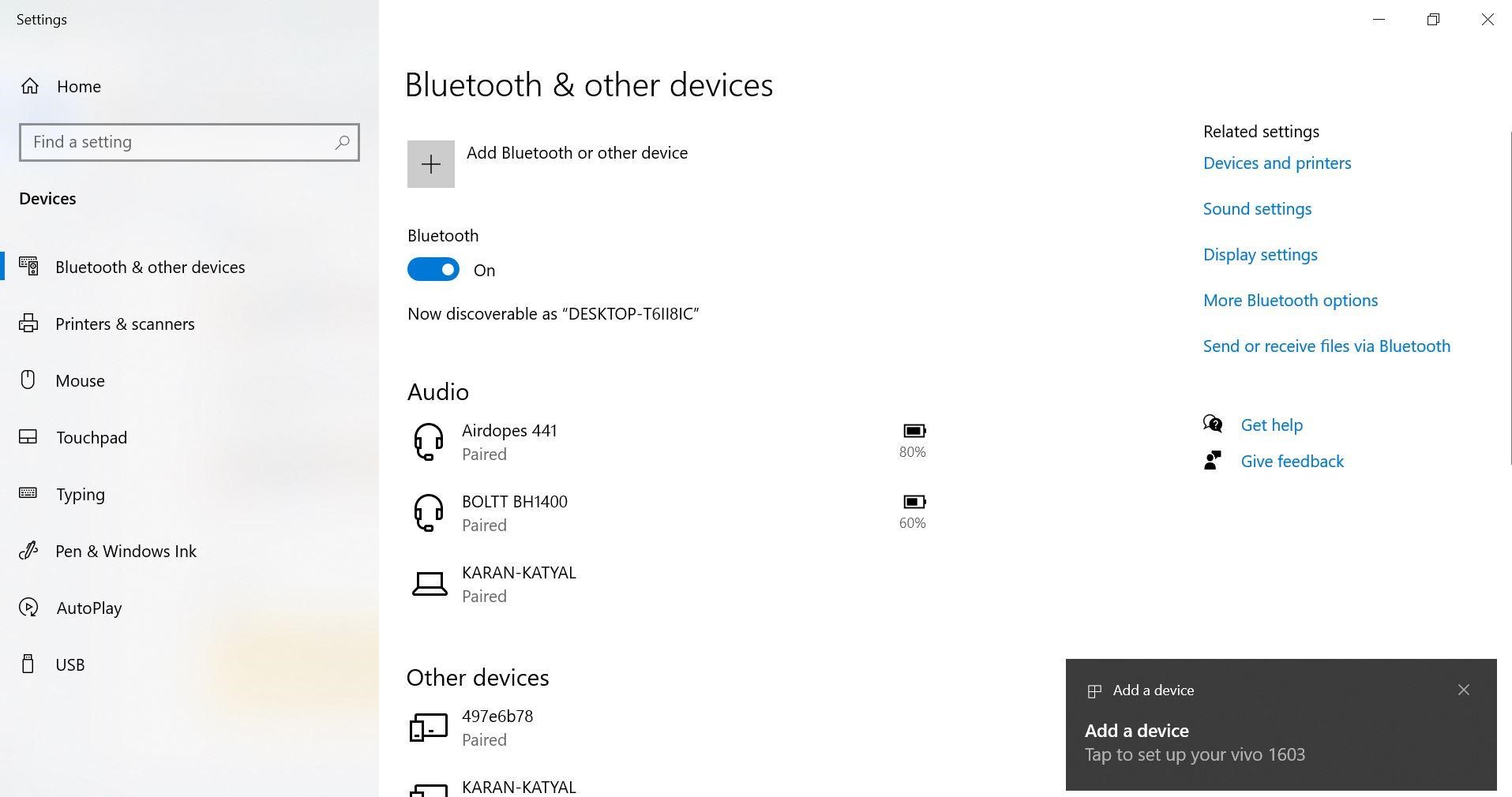 Dateien mit Bluetooth empfangen
