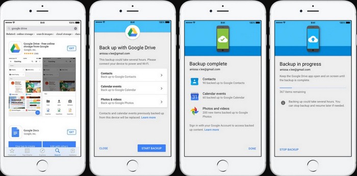 transferir archivos a través de Google Drive a Android