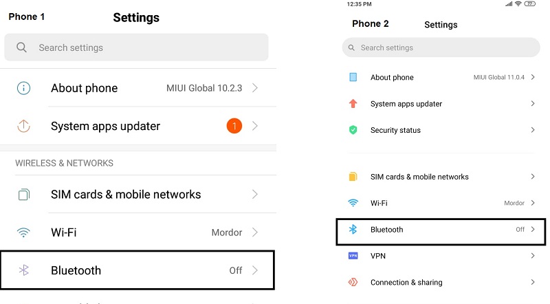 Transferir música de Android a Android con Bluetooth 1