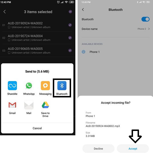 Transferir música de Android a Android con Bluetooth 2