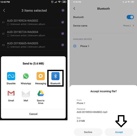 transfer musik dari Android ke Android lain dengan bluetooth 2