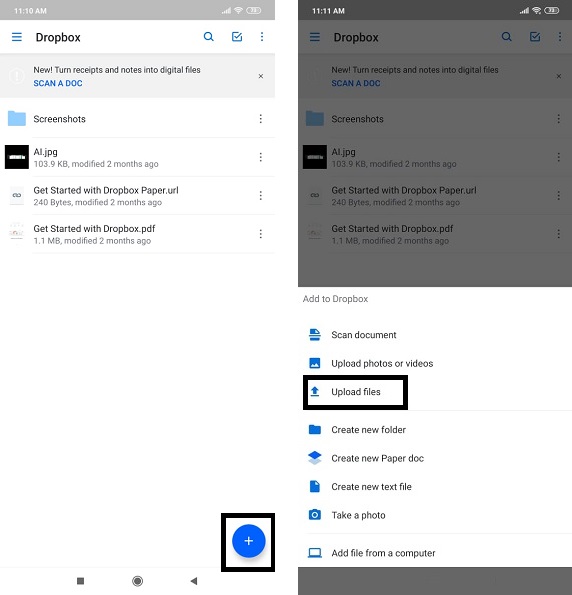 transferir música entre dispositivos android usando o dropbox 1