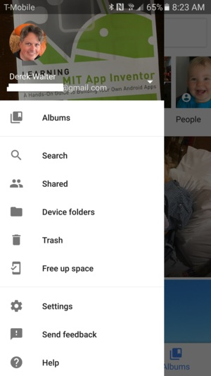 Panel samping Google Photos