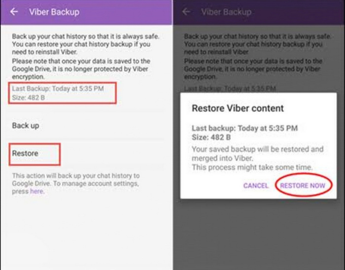 trasferire viber sul nuovo Android 3