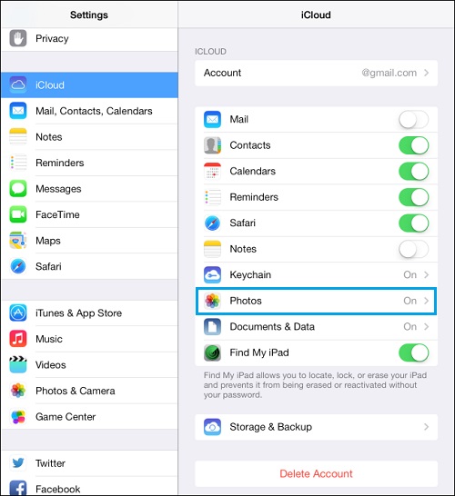 how to get pictures from icloud to ipad