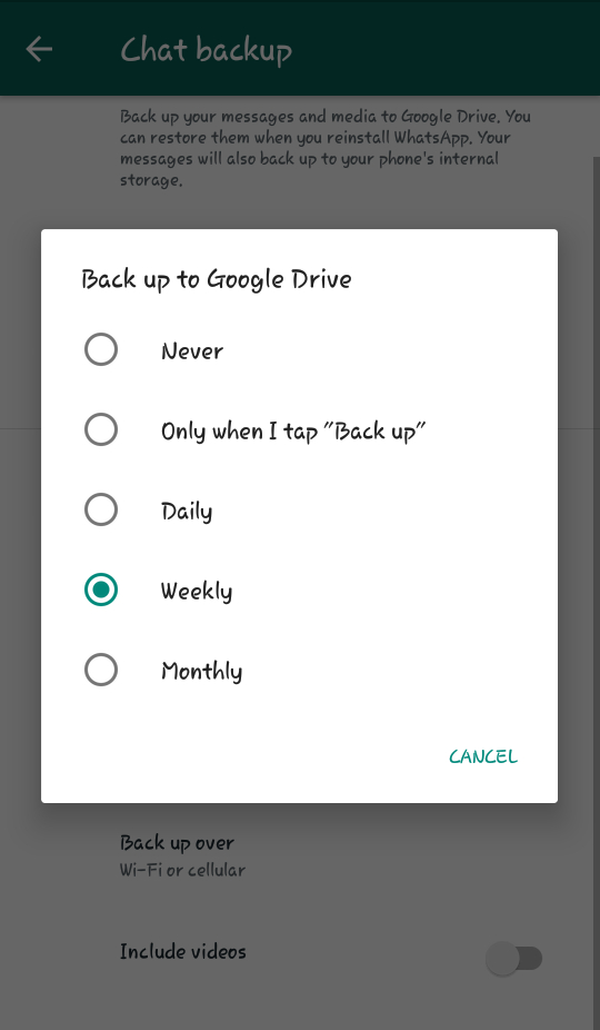 Copia de seguridad en Google Drive