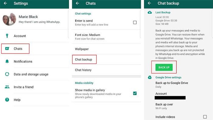 whatsapp changement téléphone