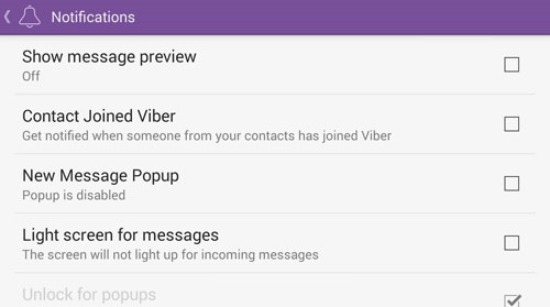 viber feature 2 turn off notifications.