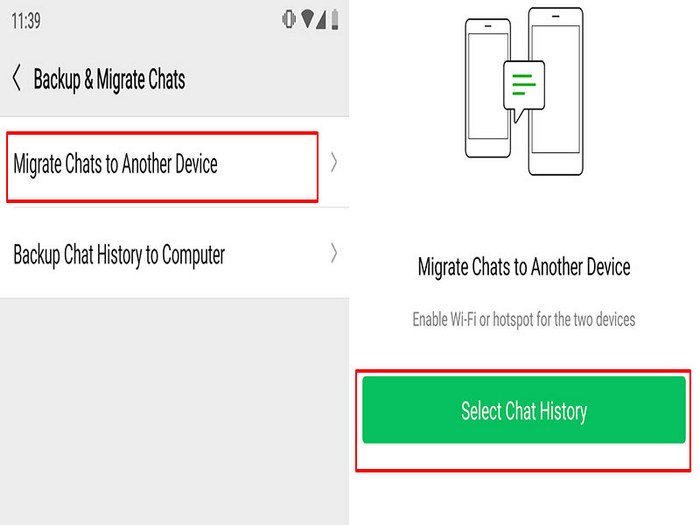 wechat backup restore  by chat migration 2
