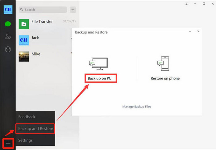 backup wechat from iphone to pc using wechat windows