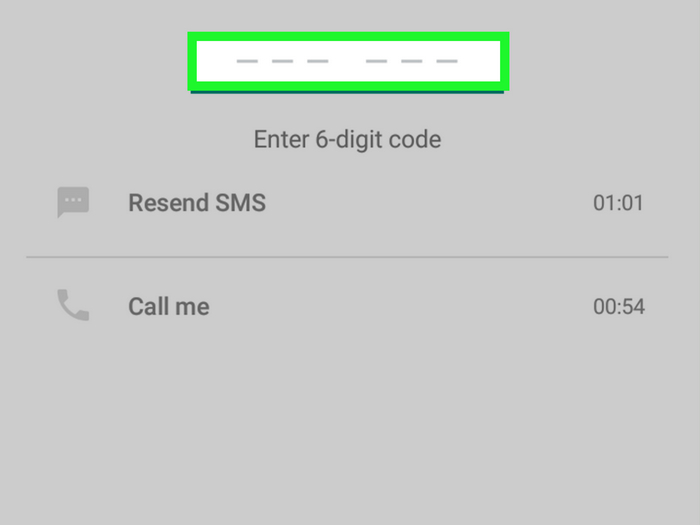 Phone number confirmation