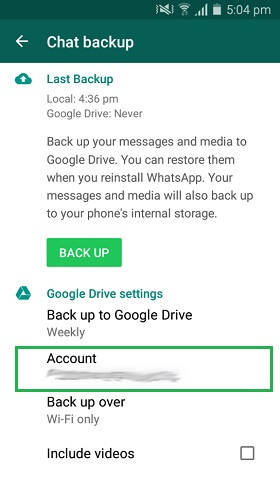 backup WhatsApp bloccato 11