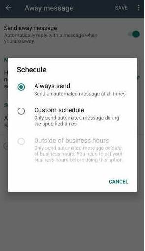 whatsapp business automatische Antwort 6