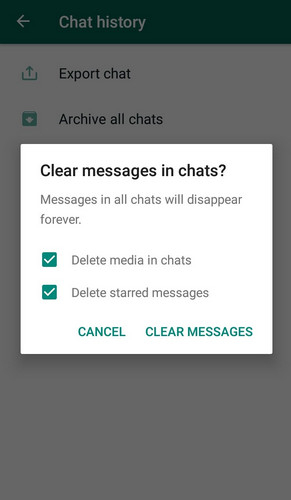 whatsapp clear chat vs delete chat 10