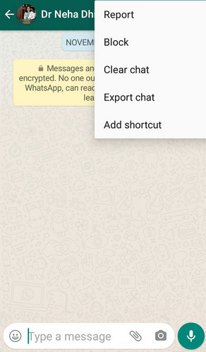 7- حذف الدردشة أم مسح محتواها في WhatsApp