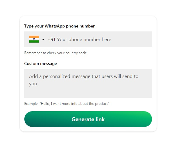 Gerador de Link Curto para WhatsApp 5